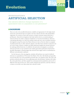 Lab 1 - Artificial Selection