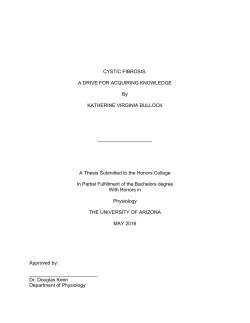 CYSTIC FIBROSIS: A DRIVE FOR ACQUIRING KNOWLEDGE By
