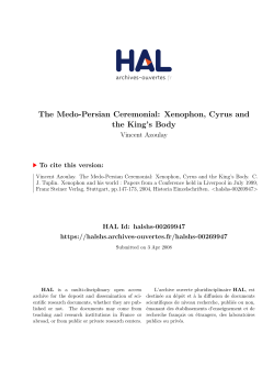 The Medo-Persian Ceremonial: Xenophon, Cyrus and the King`s Body