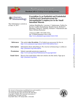 Fractalkine Is an Epithelial and Endothelial Cell