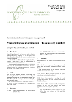 Microbiological examination &ndash; Total colony number