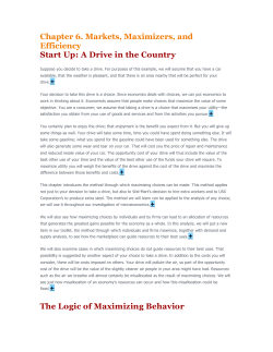 Chapter 6. Markets, Maximizers, and Efficiency Start Up: A Drive in