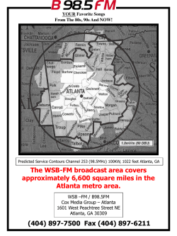 The WSB-FM broadcast area covers approximately 6,600 square
