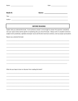 Summer Reading Response Activities