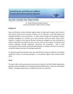 slow sand filtration - Controlled Environment Systems Research