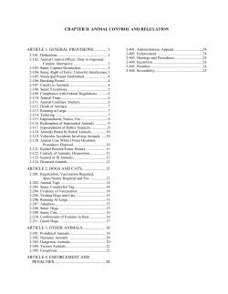 Chapter II Animals