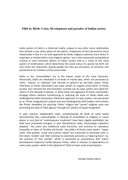 Filth by Birth: Caste, Development and paradox of Indian society