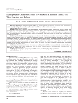 Kymographic characterization of vibration in human vocal