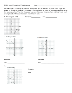 14.3 Area and Perimeter of Parallelograms Name