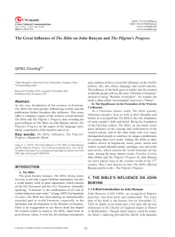 The Great Influence of The Bible on John Bunyan and The Pilgrim`s