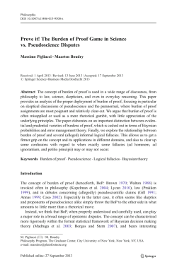 Prove it! The Burden of Proof Game in Science