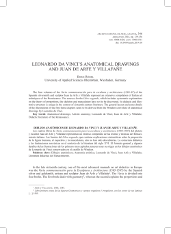 Leonardo da Vinci`s anatomical drawings and Juan de Arfe y Villafa&ntilde;e