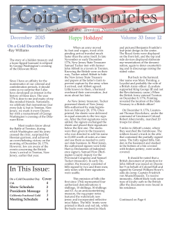 December 2015 Newsletter - Trenton Numismatic Club