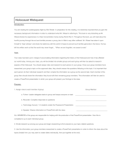 Holocaust Webquest