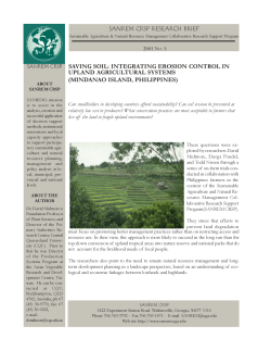 integrating erosion control in upland agricultural systems