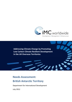 Needs Assessment: British Antarctic Territory