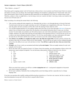 Summer assignments - French 3 Honors (2016