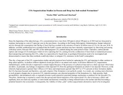 CO2 Sequestration Studies in Ocean and Deep Sea Sub