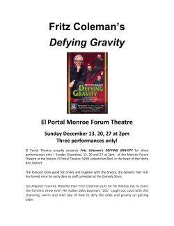 Fritz Coleman`s Defying Gravity