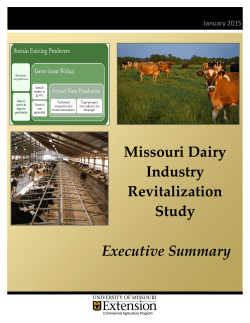 Missouri Dairy Industry Revitalization Study Executive Summary