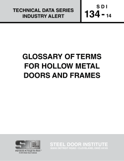 GLOSSARy OF TERMS FOR HOLLOW METAL DOORS AND FRAMES