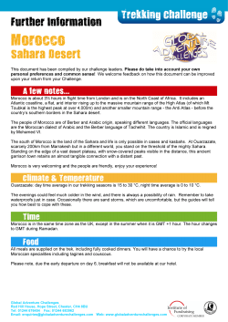 Sahara - Further Info - Global Adventure Challenges