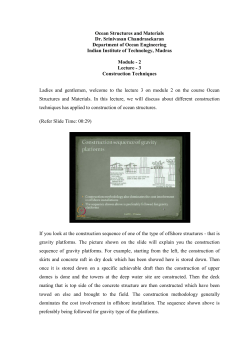 Ocean Structures and Materials Dr. Srinivasan