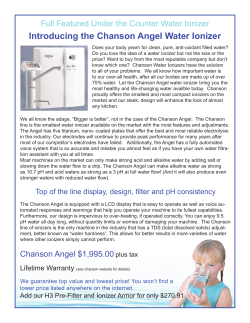 Introducing the Chanson Angel Water Ionizer