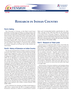 Research in Indian Country - The University of Arizona Extension