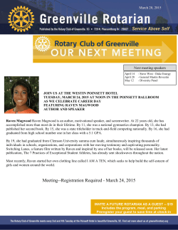 March 20, 2015 - Rotary Club of Greenville