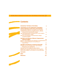 Paid Work, Women`s Empowerment and Gender Justice: Critical