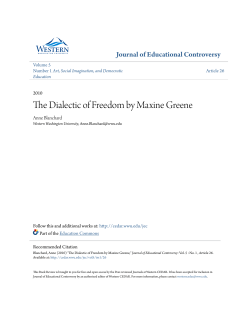 The Dialectic of Freedom by Maxine Greene
