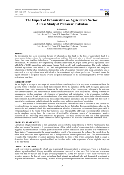 The Impact of Urbanization on Agriculture Sector: A