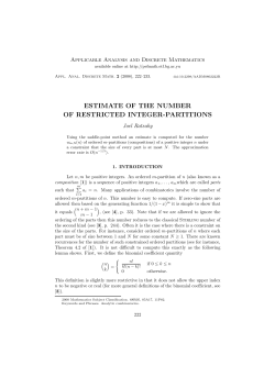 estimate of the number of restricted integer-partitions