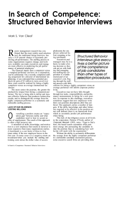 Structured Behavior Interviews