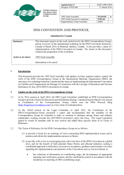 HNS Convention and Protocol - Document Services