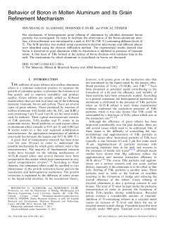 Behavior of Boron in Molten Aluminum and its Grain Refinement