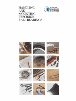 HANDLING AND MOUNTING PRECISION BALL BEARINGS