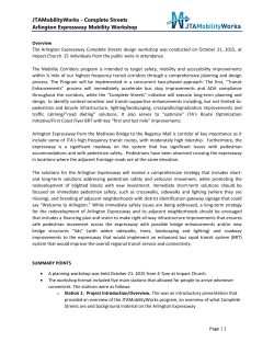 Complete Streets Arlington Expressway Mobility Workshop