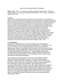 Notes on the Colonial History of Greenland M&oslash;ller, Helle. 2011.&ldquo;You