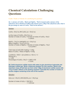 Chemical Calculations Challenging Questions