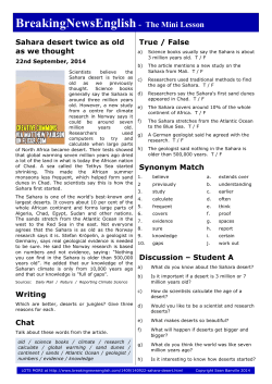 Sahara Desert - Breaking News English