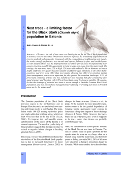 Nest trees - a limiting factor for the Black Stork (Ciconia nigra