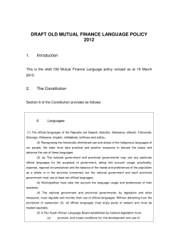 DRAFT OLD MUTUAL FINANCE LANGUAGE POLICY 2012