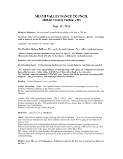 September 13, 2016  - Miami Valley Dance Council