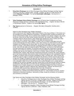 Ancestors of King Arthur Pendragon