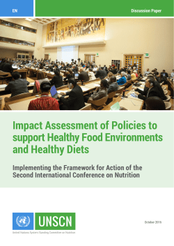 Impact Assessment of Policies to support Healthy Food
