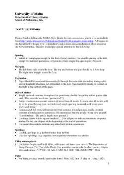 University of Malta Text Conventions