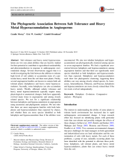 The Phylogenetic Association Between Salt