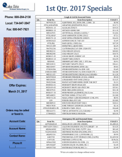 current special - Lake Erie Wholesale Medical Supply!